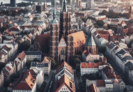 Panorama Wrocławia z lotu ptaka